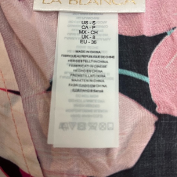 La Blanca MULTI IN FULL BLOOM Lace Front Tunic Dress Swim Cover Up Size S . - Picture 8 of 9